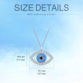 wholesale 925 Sterling Silver Blue Opal Evil Eye CZ Pendant Necklace for Women-0-5