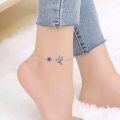 wholesale 925 Sterling Silver Purple Enamel Flower & Hummingbird Charm Bracelet for Women-0-1