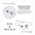 wholesale 925 Sterling Silver Purple Enamel Flower & Hummingbird Charm Bracelet for Women-0-4