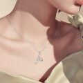 wholesale 925 Sterling Silver Letter A Cat Pendant Necklace for Women Gifts-0-1