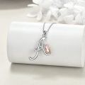 wholesale 925 Sterling Silver Letter A Cat Pendant Necklace for Women Gifts-0-3