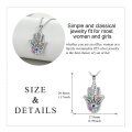 wholesale 925 Sterling Silver Multicolor Crystal Evil Eye Hamsa Hand Pendant Necklace for Women-0-2
