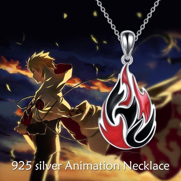 925 Sterling Silver Naruto Anime Pendant Necklace-5