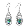 wholesale 925 Sterling Silver Abalone Shell Filigree Teardrop Dangle Earrings for Women-0-0