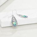 wholesale 925 Sterling Silver Abalone Shell Filigree Teardrop Dangle Earrings for Women-0-2