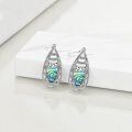wholesale 925 Sterling Silver Abalone Shell Filigree Teardrop Dangle Earrings for Women-0-3