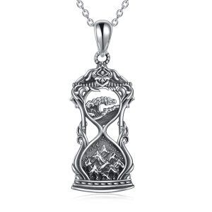 Sterling Silver Hourglass Necklace -0