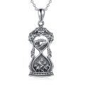 wholesale 925 Sterling Silver Hourglass Wave and Mountain Scene Pendant Necklace for Women-0-0