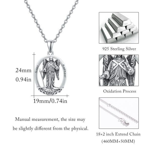 Sterling Silver Patron Saint Amulet Necklace -4