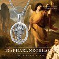 wholesale 925 Sterling Silver Angel of Healing St Raphael Pendant Necklace for Women-0-5