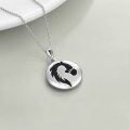 wholesale 925 Sterling Silver Round Horse Head Pendant Necklace for Women-0-3