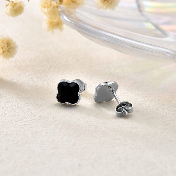 Sterling Silver Clover Earrings-5