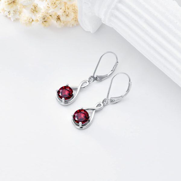 Sterling Silver Infinity Birthstone Earrings -2