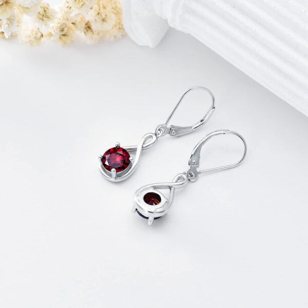 Sterling Silver Infinity Birthstone Earrings -3