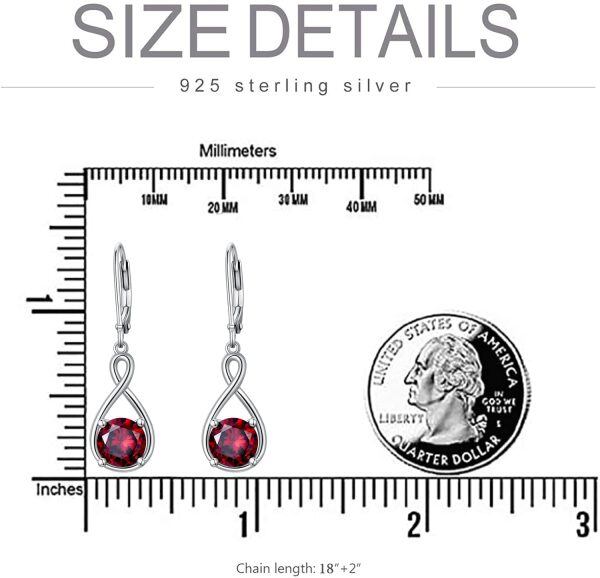 Sterling Silver Infinity Birthstone Earrings -4