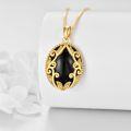 wholesale Gold-Plated 925 Sterling Silver Black Onyx Vine Design Pendant Necklace for Women-0-2