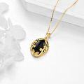 wholesale Gold-Plated 925 Sterling Silver Black Onyx Vine Design Pendant Necklace for Women-0-3
