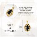 wholesale Gold-Plated 925 Sterling Silver Black Onyx Vine Design Pendant Necklace for Women-0-4