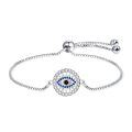 wholesale 925 Sterling Silver Evil Eye Charm Adjustable Bracelet for Women-0-0