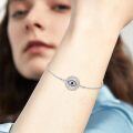 wholesale 925 Sterling Silver Evil Eye Charm Adjustable Bracelet for Women-0-2