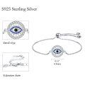wholesale 925 Sterling Silver Evil Eye Charm Adjustable Bracelet for Women-0-5