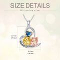 wholesale 925 Sterling Silver Cat & Blue Crystal Heart Pendant Necklace for Women-0-3