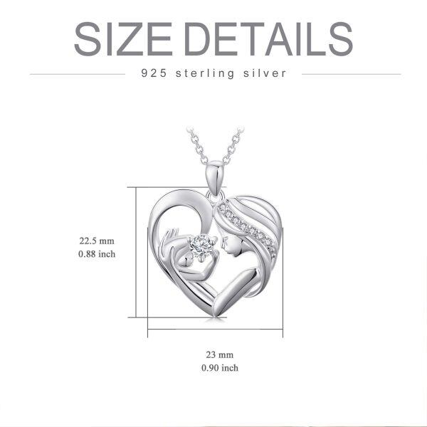 Sterling Silver Heart Mother Daughter Necklace-1