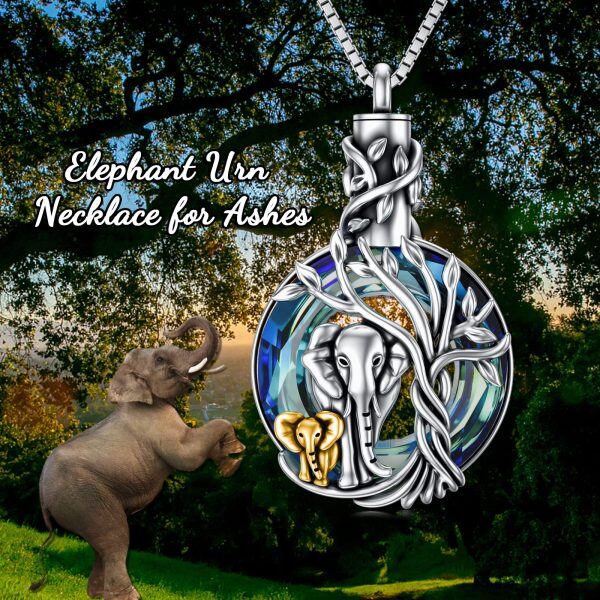 Sterling Silver Elephant Urn Necklace-3