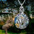 wholesale 925 Sterling Silver Mother & Baby Elephant Cremation Jewelry Keepsake Pendant Necklace-0-3