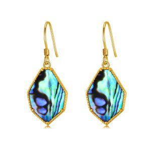 Sterling Silver Abalone Dangle Earrings -0