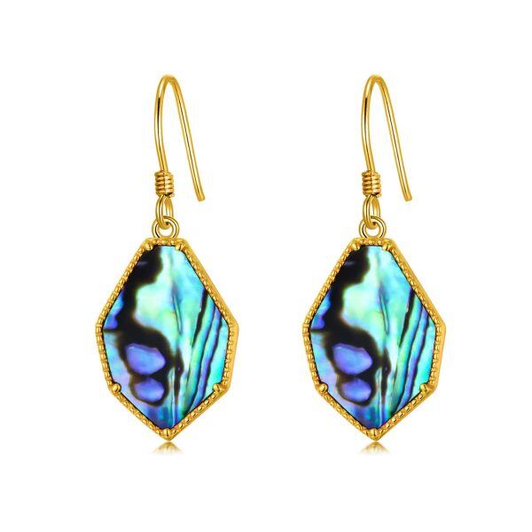 Sterling Silver Abalone Dangle Earrings -0