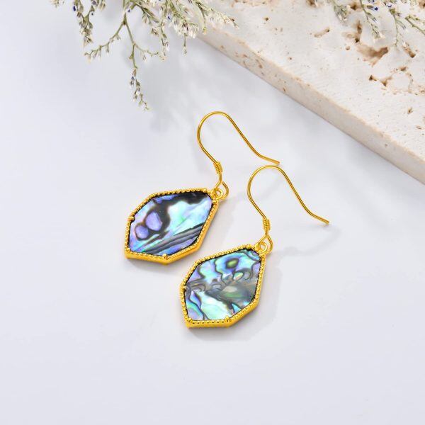 Sterling Silver Abalone Dangle Earrings -4