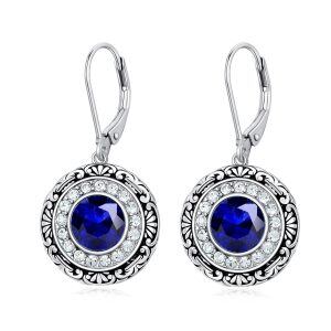 Sterling Silver Filigree Birthstone Earrings -0