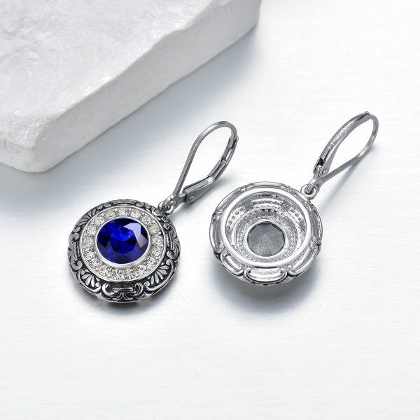 Sterling Silver Filigree Birthstone Earrings -4