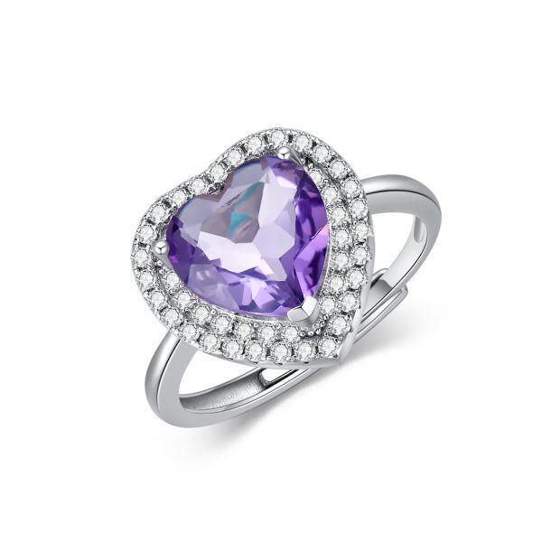 Sterling Silver Natural Amethyst Ring-0