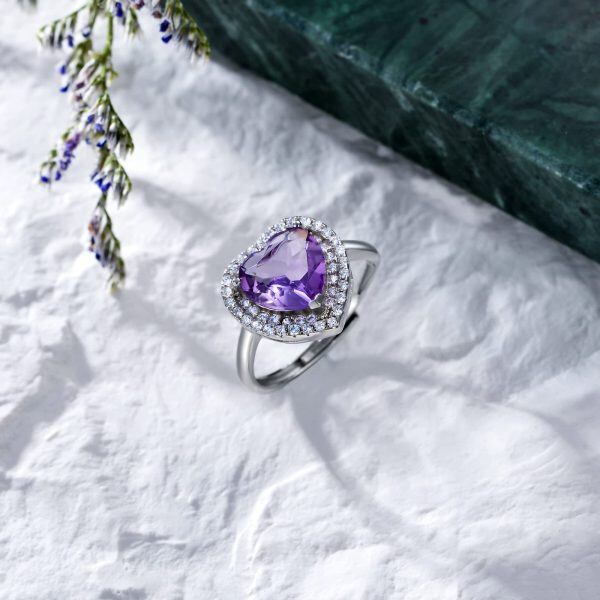 Sterling Silver Natural Amethyst Ring-1