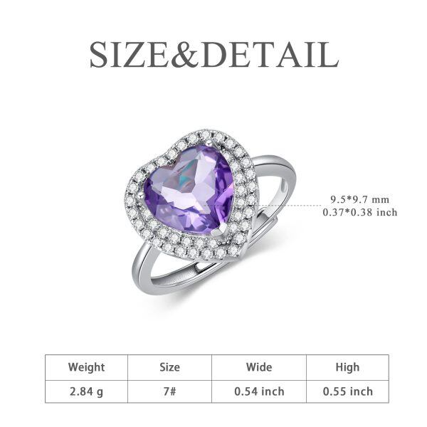 Sterling Silver Natural Amethyst Ring-2