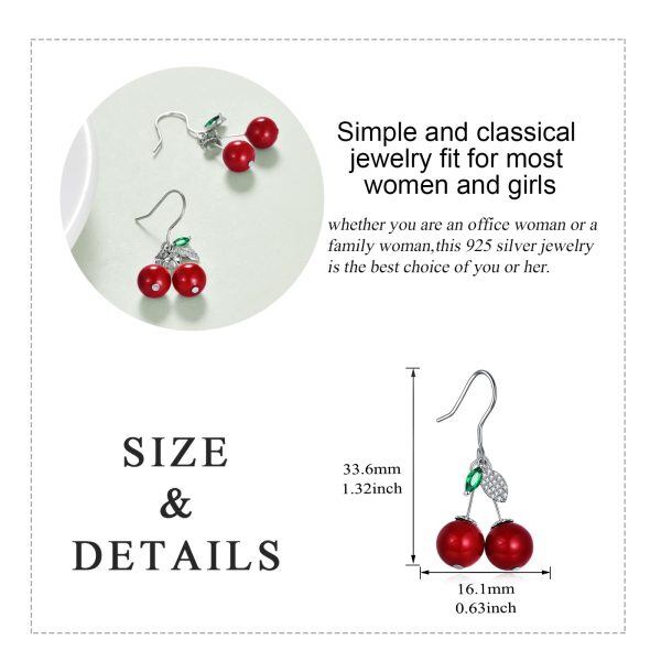 Sterling Silver Cute Dangle Earrings -5