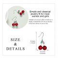 wholesale 925 Sterling Silver Red Pearl and Green Crystal Drop Earrings for Women Girls-0-5