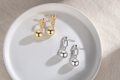 wholesale Gold-Plated 925 Sterling Silver Ball Chain Drop Earrings for Women - Modern Minimalist Design-0-1