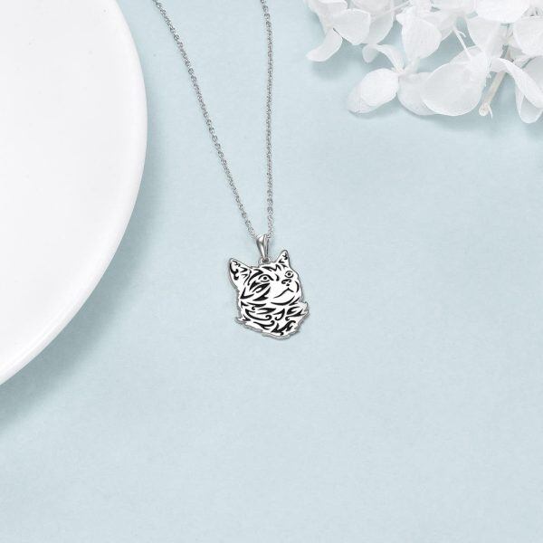 Sterling Silver Cat Necklace-3