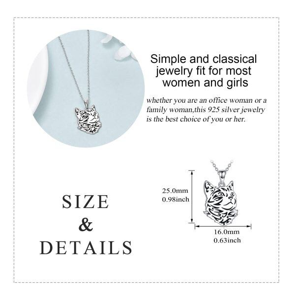 Sterling Silver Cat Necklace-4