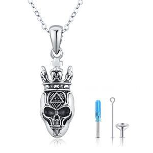 Sterling Silver Urn Pendant Necklace-0