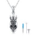 wholesale 925 Sterling Silver Crowned Skull Keepsake Cremation Jewelry Urn Pendant Necklace with Chain and Funnel Set-0-0