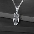 wholesale 925 Sterling Silver Crowned Skull Keepsake Cremation Jewelry Urn Pendant Necklace with Chain and Funnel Set-0-1