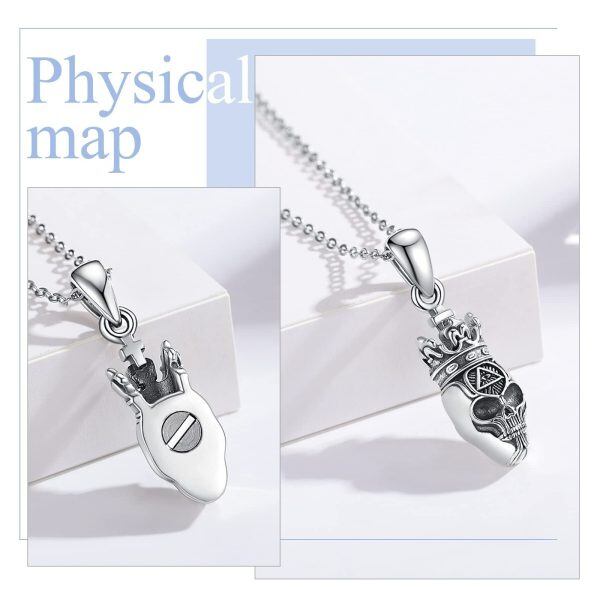 Sterling Silver Urn Pendant Necklace-4