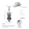 wholesale 925 Sterling Silver Crowned Skull Keepsake Cremation Jewelry Urn Pendant Necklace with Chain and Funnel Set-0-5