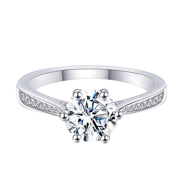 Sterling Silver Moissanite Rings-0