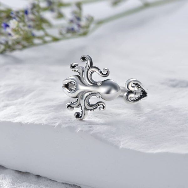 Sterling Silver Octopus Ring -2