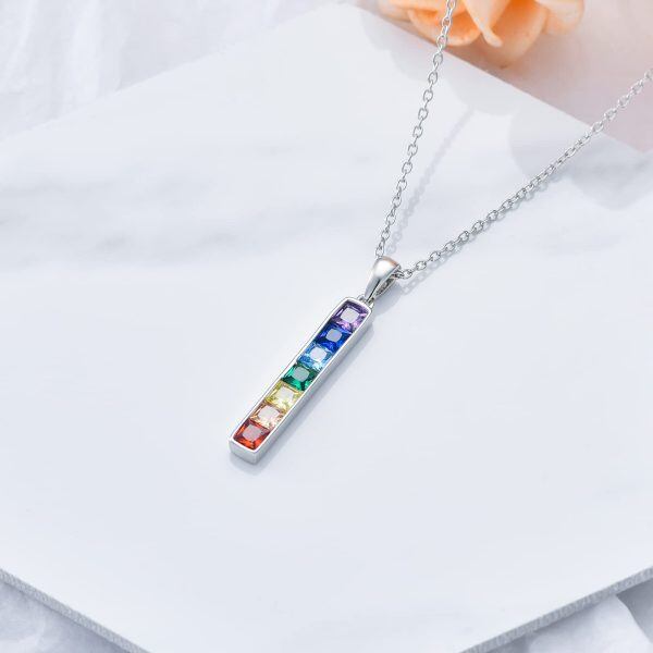 Sterling Silver Birthstone Pendant Necklace -3